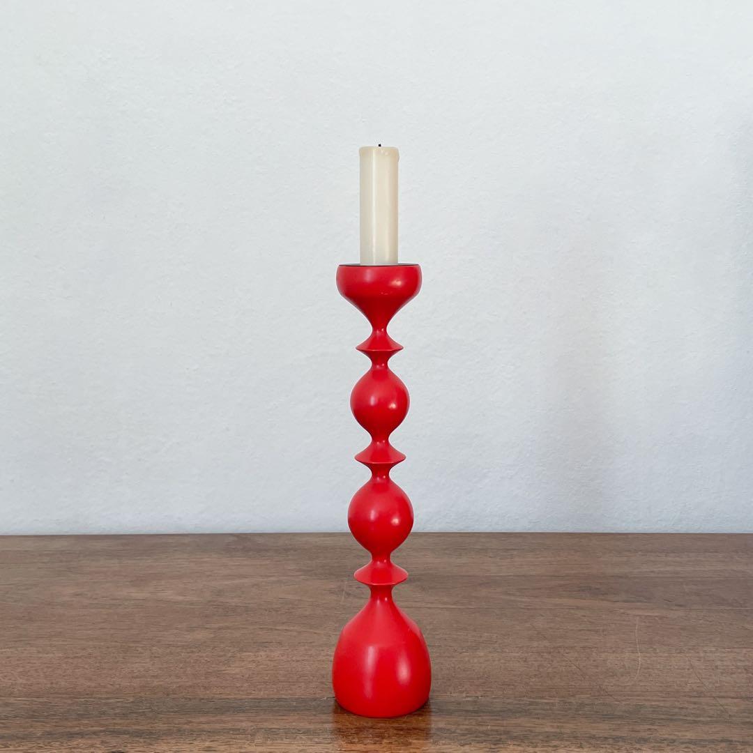 【ドイツ 赤いキャンドルスタンド】ミッドセンチュリー ヴィンテージ