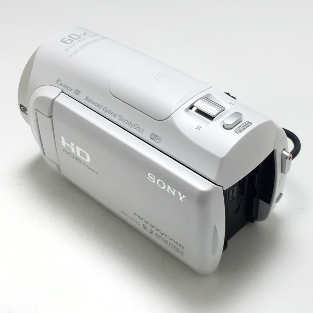 きれい ソニー ハンディカム HDR-CX670 ホワイト バッテリー2個付