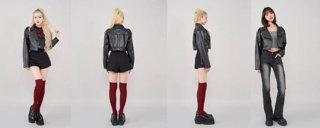 ダーリッチ darich ドロップショートライダースジャケット ブラック BLK