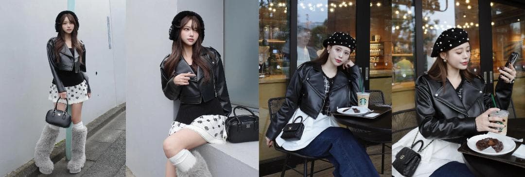 ダーリッチ darich ドロップショートライダースジャケット ブラック BLK