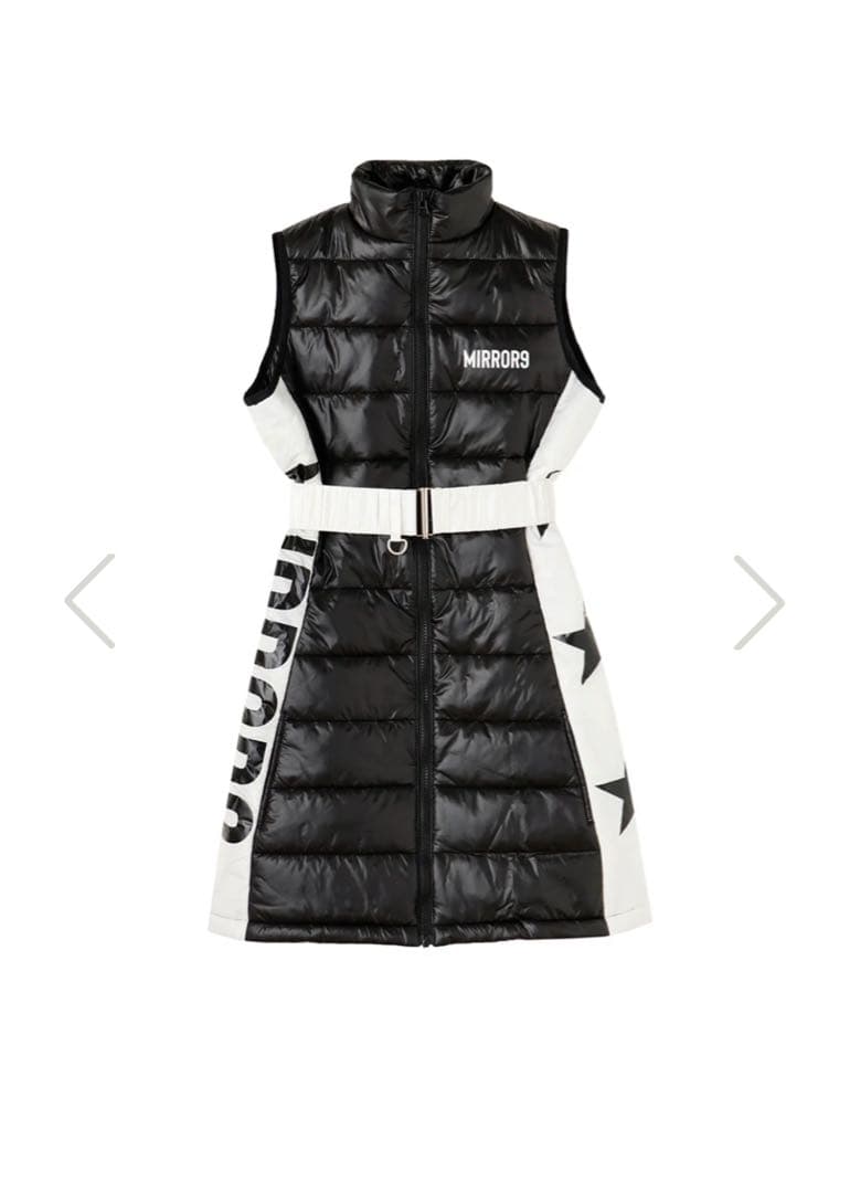 MIRROR9 ダウンベスト風ワンピース/ブラック/Mサイズ