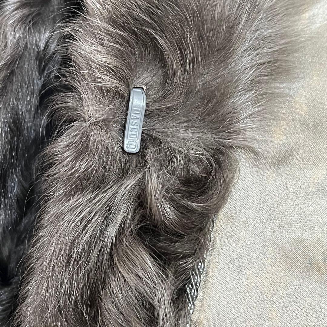 エンバ EMBA 毛皮コート リアルファー ロング カラクルラム グレー L