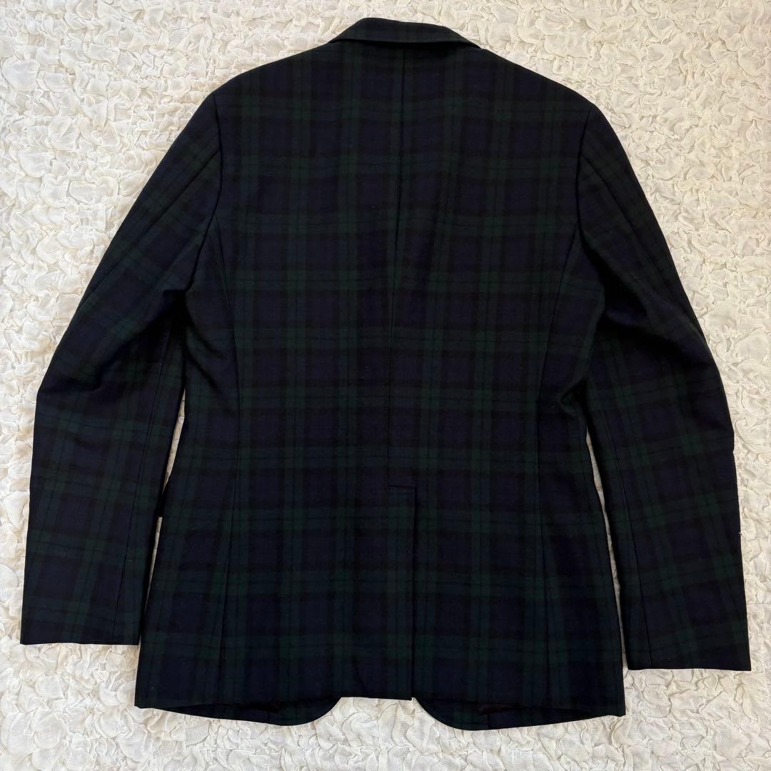 EDIFICEブラックウォッチ柄金ボタンブレザージャケット段返り3ボタン