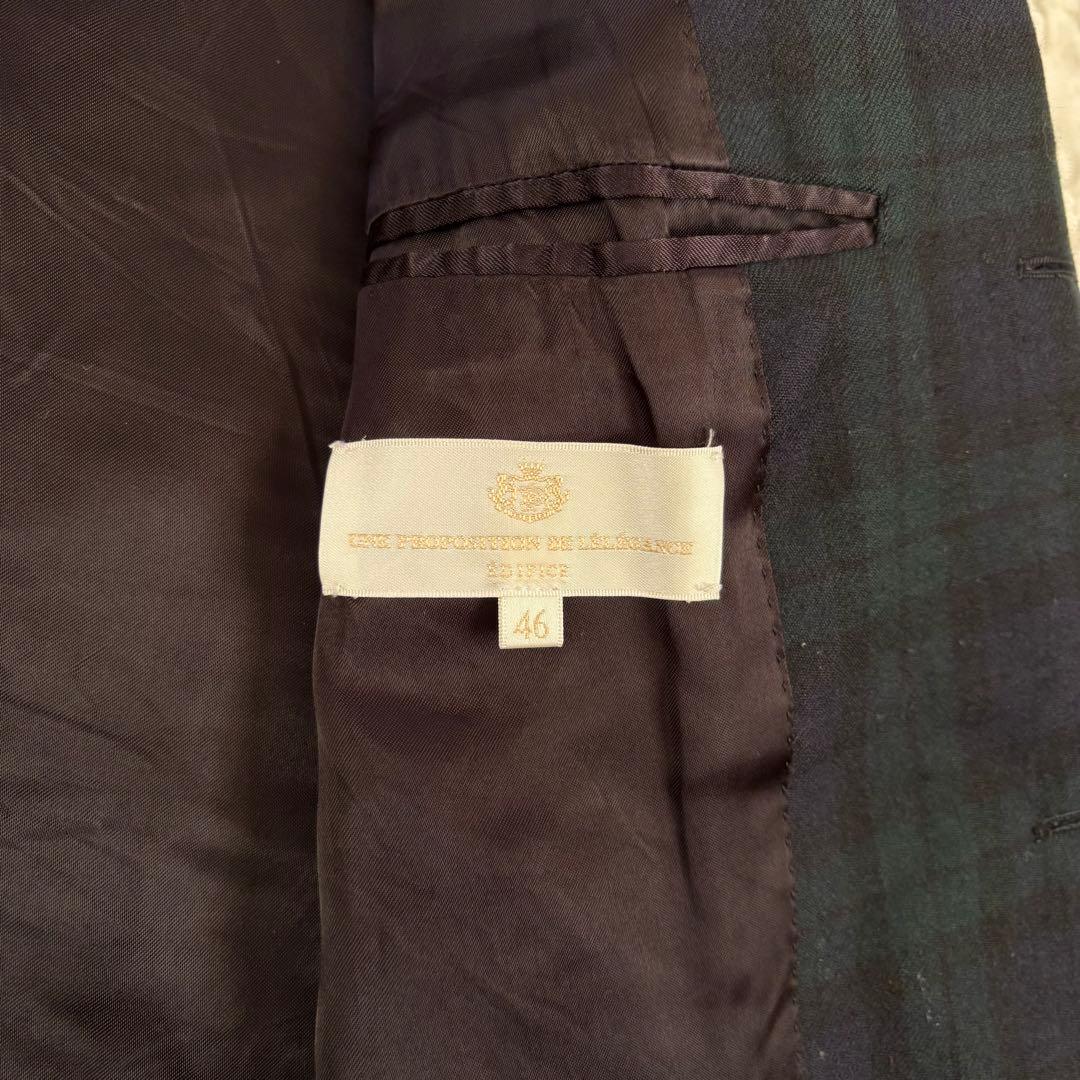 EDIFICEブラックウォッチ柄金ボタンブレザージャケット段返り3ボタン