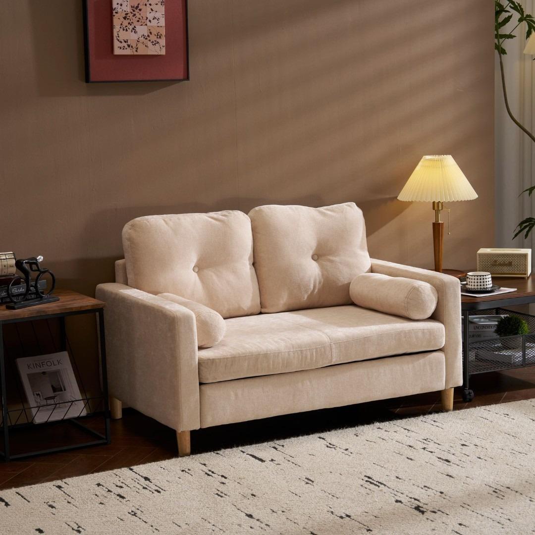 カウチソファ 2人掛け コンパクト ふわふわ 枕付き クッション付 一人暮らし