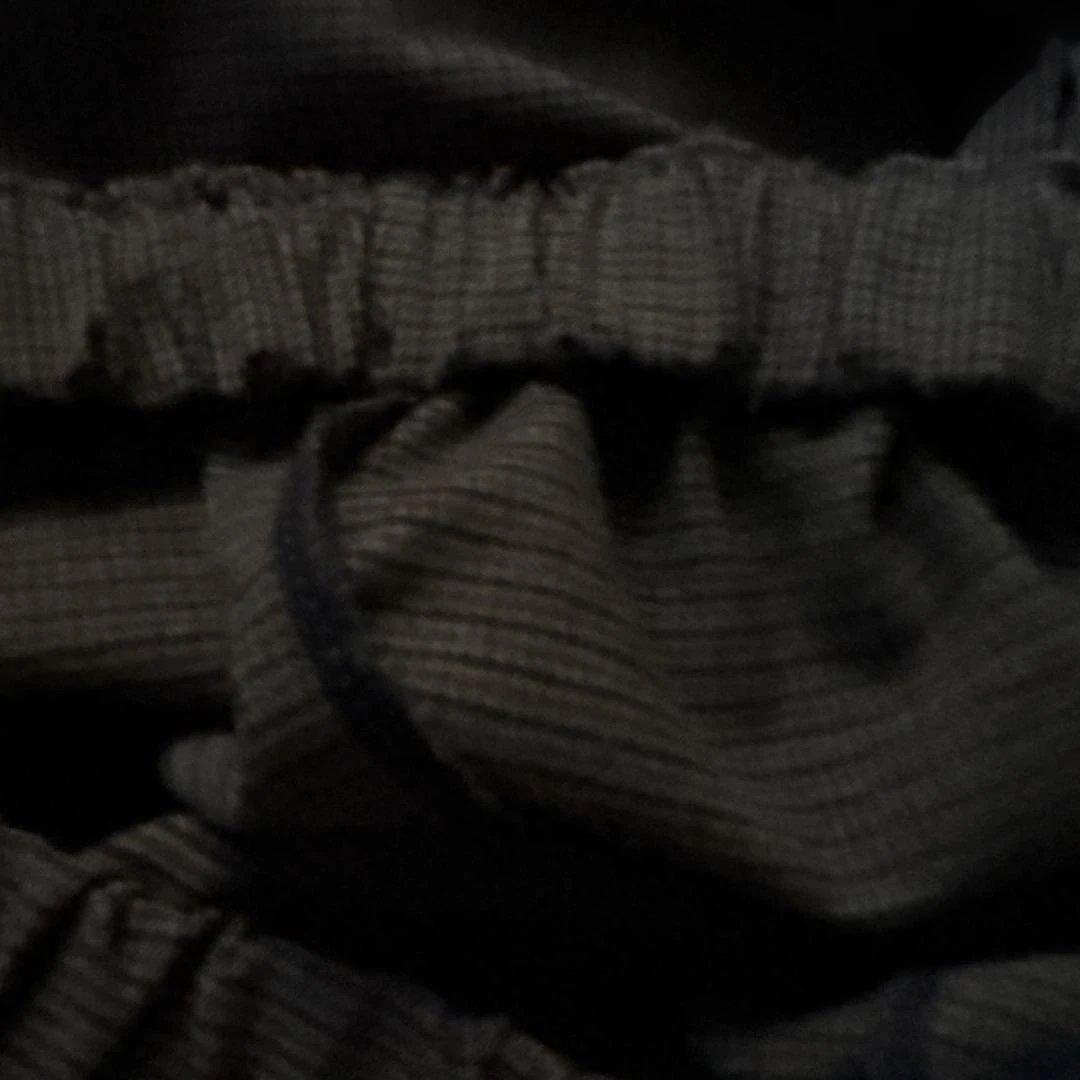 OUR 裏起毛チェック柄テーパードパンツ　ブラウン