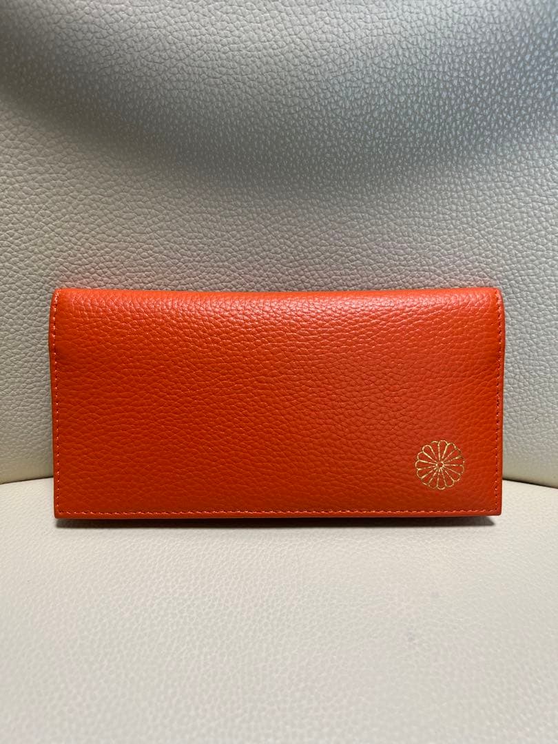 【美品】　皇居　長財布　オレンジ　箱付き