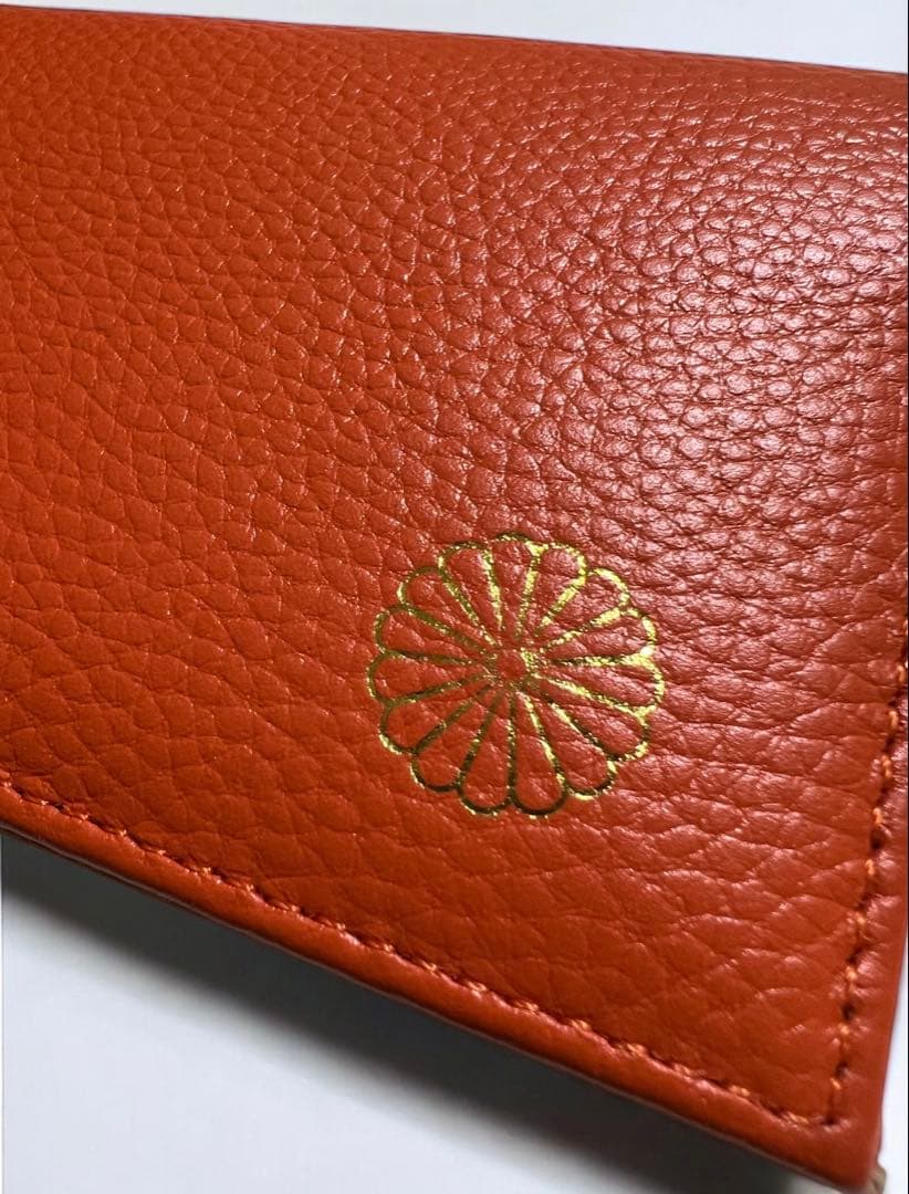 【美品】　皇居　長財布　オレンジ　箱付き