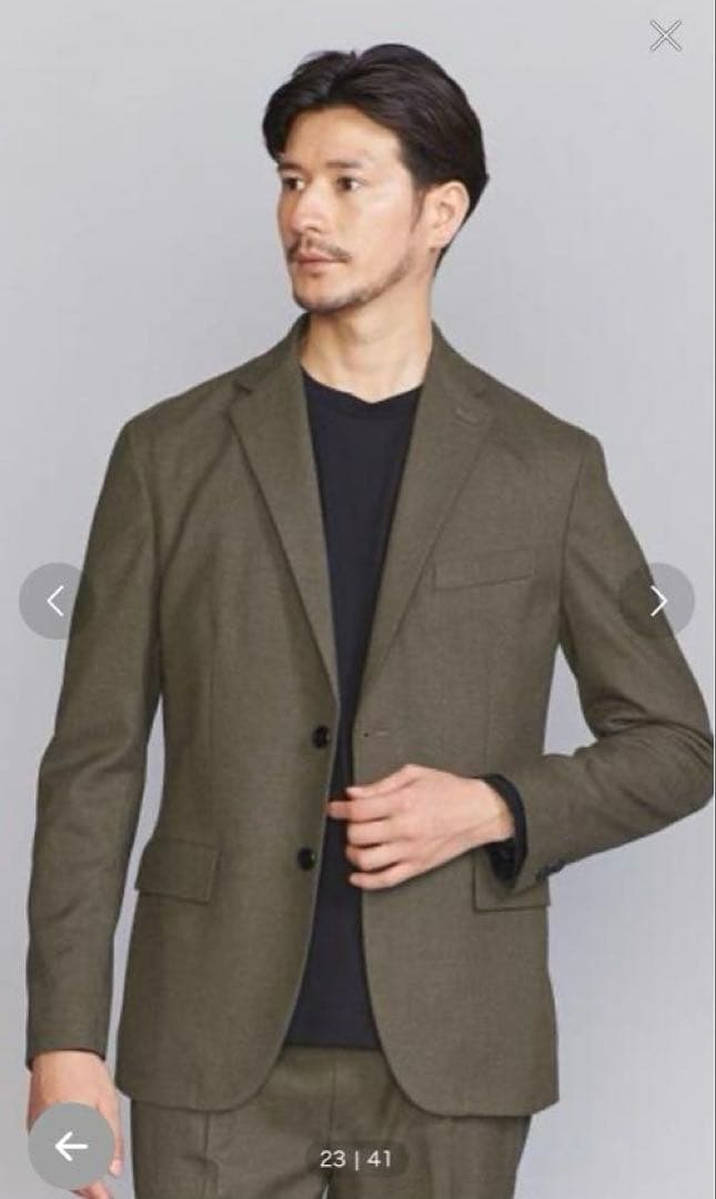 ビューティーユースセットアップ/ジャケット＆イージースラックスオリーブ / S