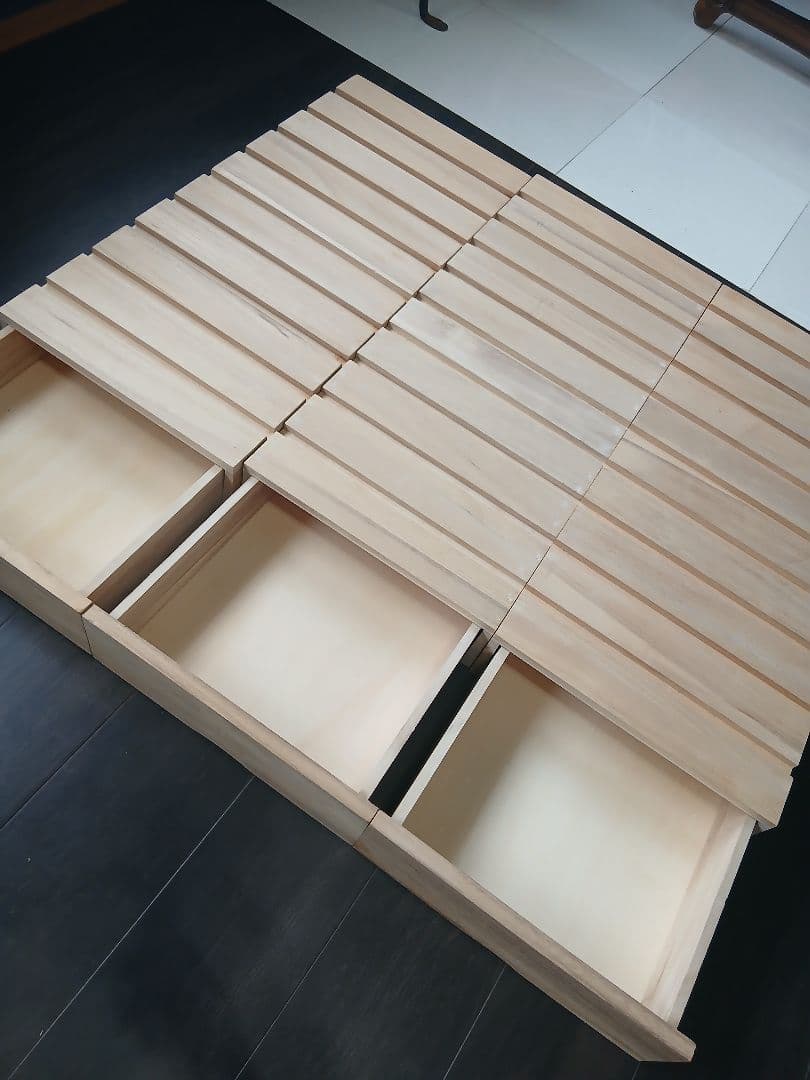 ３個セット！桐押入れ収納庫　桐の押入れ用収納ケース　桐箱　衣装ケース 桐箪笥