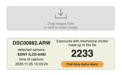 Sony α6400 ミラーレスカメラ ショット数はわずか 2233枚