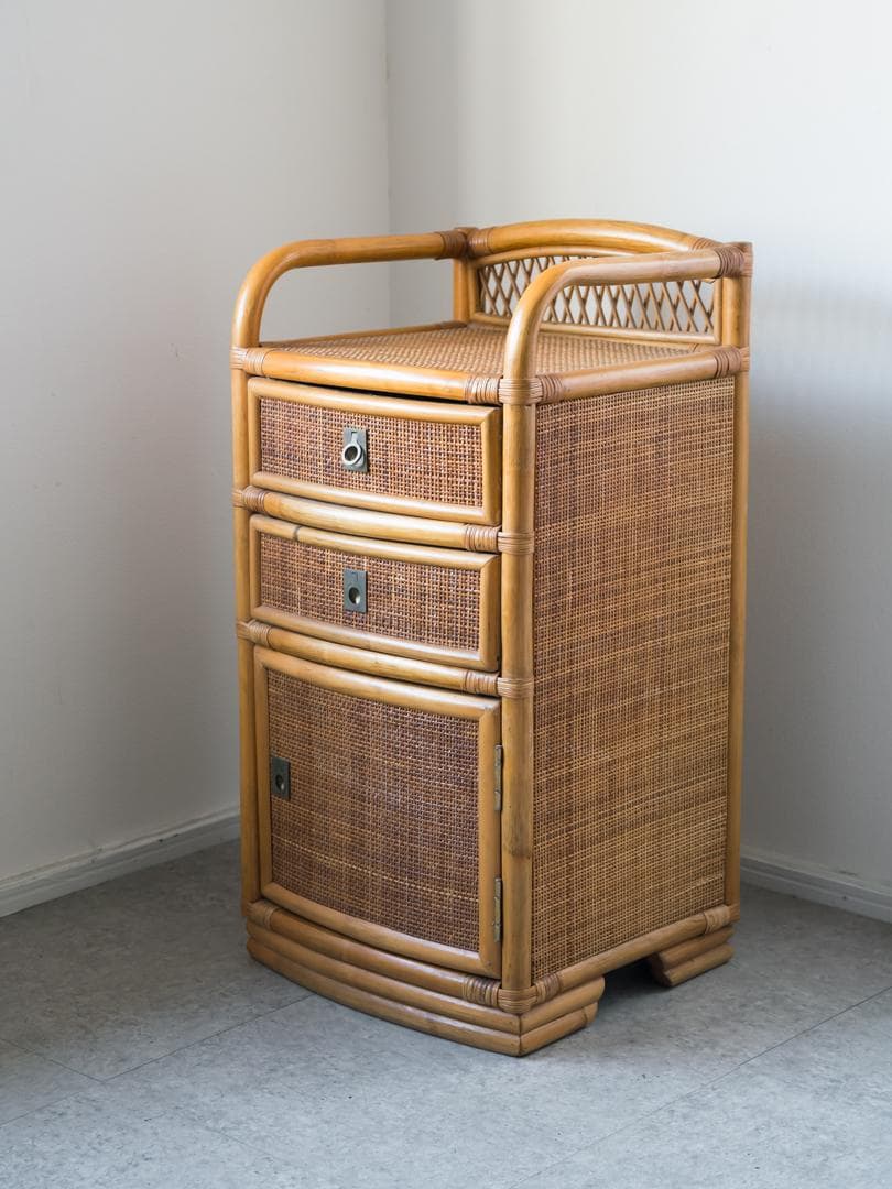 80's \"KOIZUMI\" ラタン キャビネット/収納 モダン ヴィンテージ