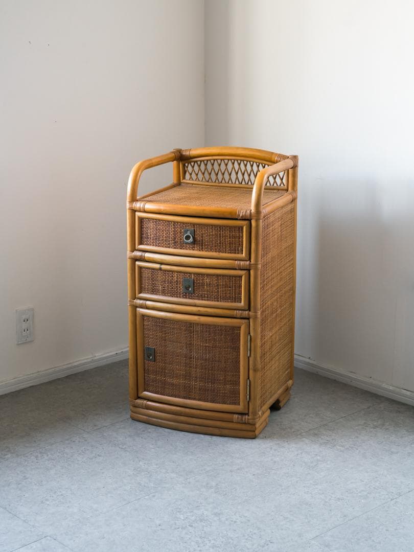 80's \"KOIZUMI\" ラタン キャビネット/収納 モダン ヴィンテージ