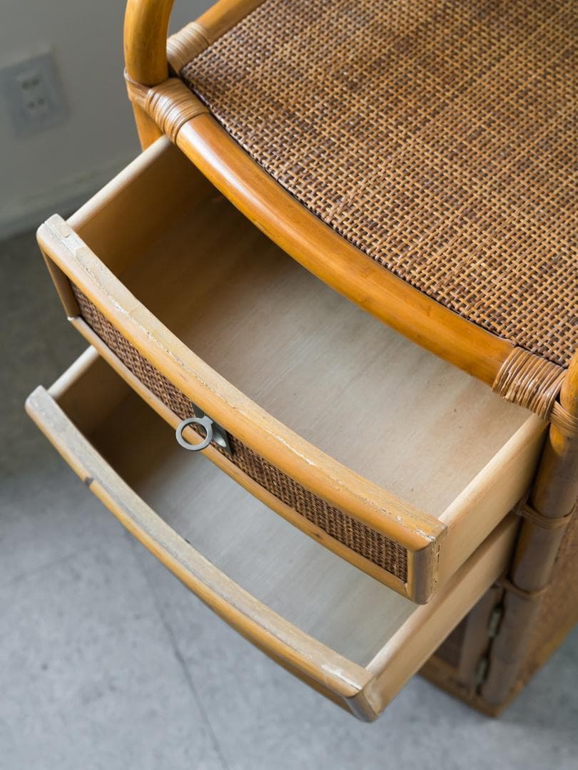 80's \"KOIZUMI\" ラタン キャビネット/収納 モダン ヴィンテージ