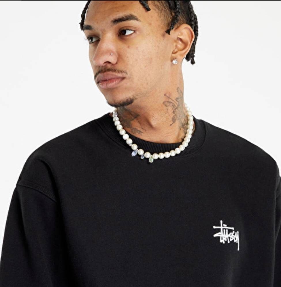 STUSSY トレーナー ベーシック BASIC CREW スウェット 黒///