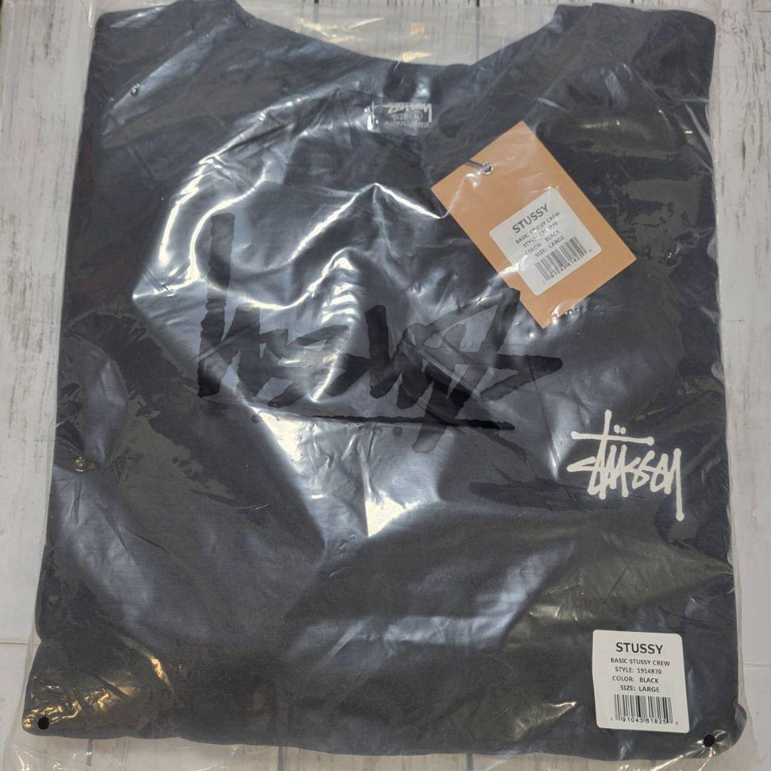 STUSSY トレーナー ベーシック BASIC CREW スウェット 黒///