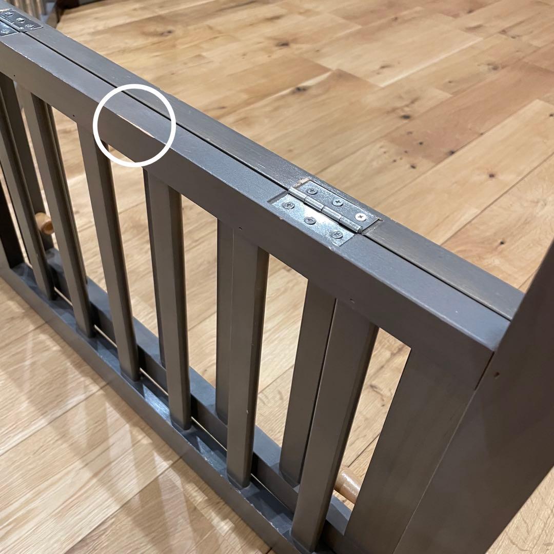 【日本育児】折りたたみ/木製/ベビーサークル/グレー/グレー/8枚【扉付き】