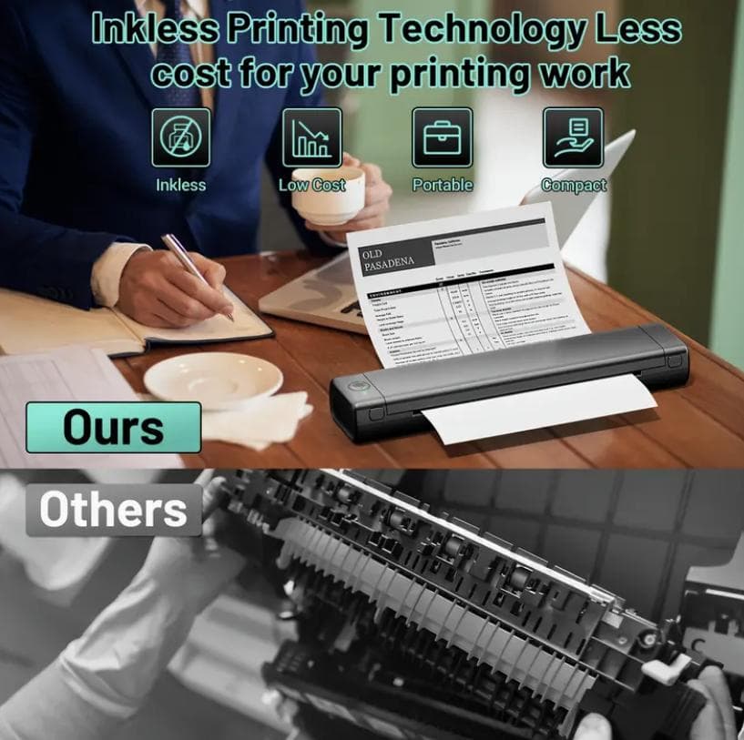 ワイヤレスポータブルプリンターコンパクトインク不要