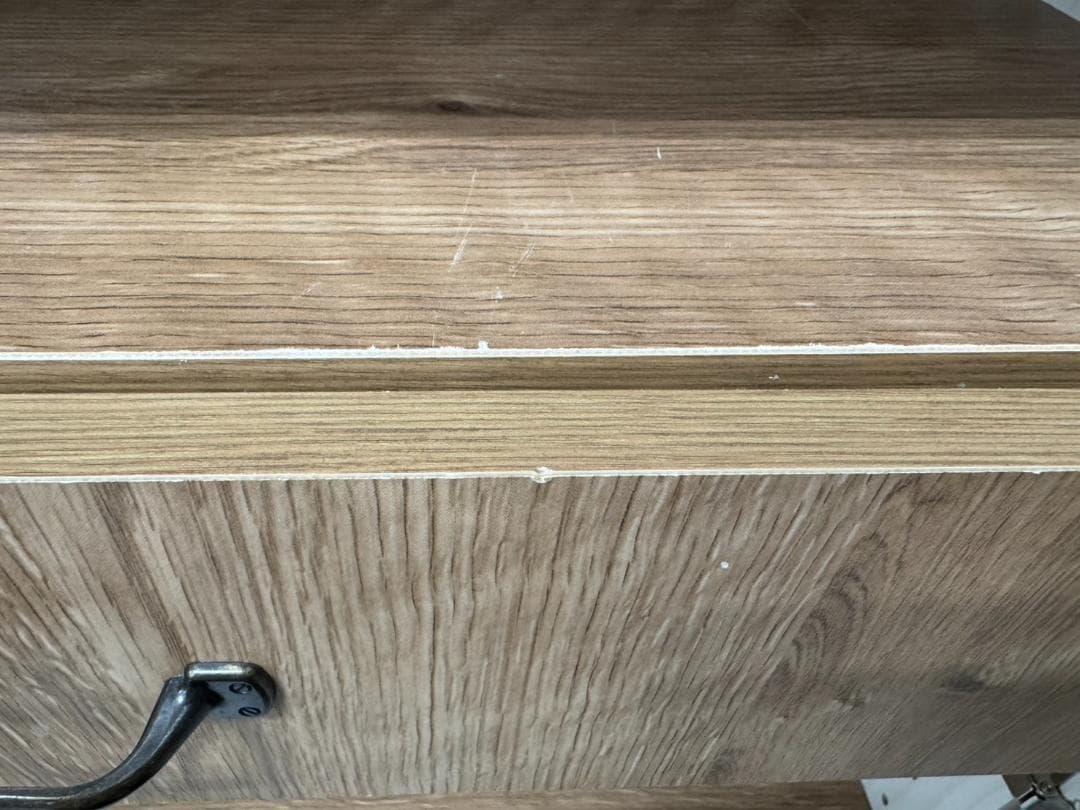 カリーナ 食器棚 フレンチカントリー風 キッチン キャビネット 白 木目