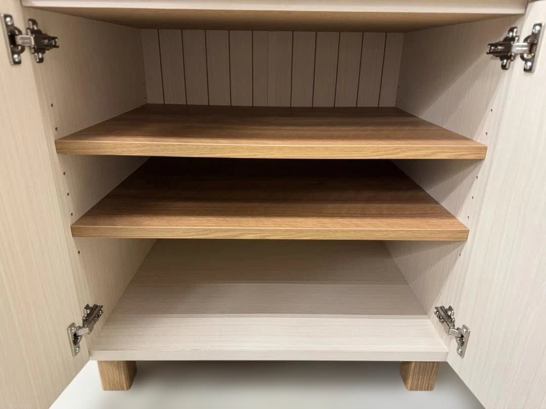 カリーナ 食器棚 フレンチカントリー風 キッチン キャビネット 白 木目