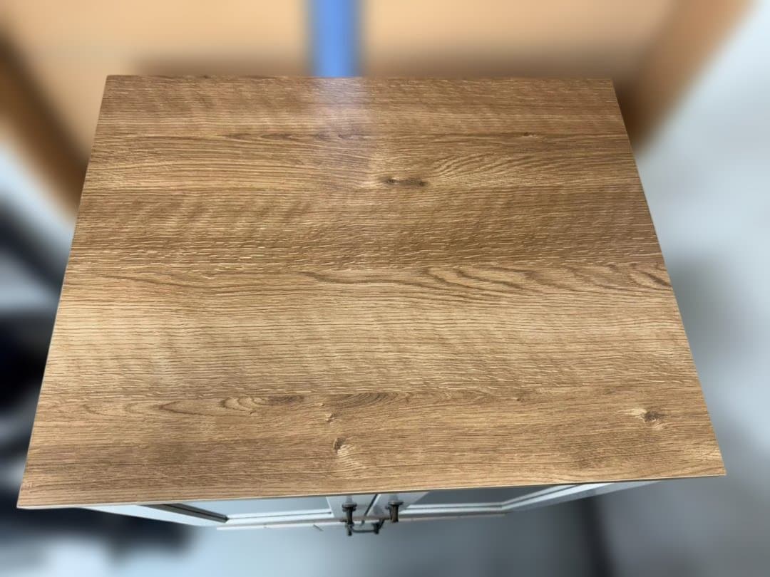 カリーナ 食器棚 フレンチカントリー風 キッチン キャビネット 白 木目