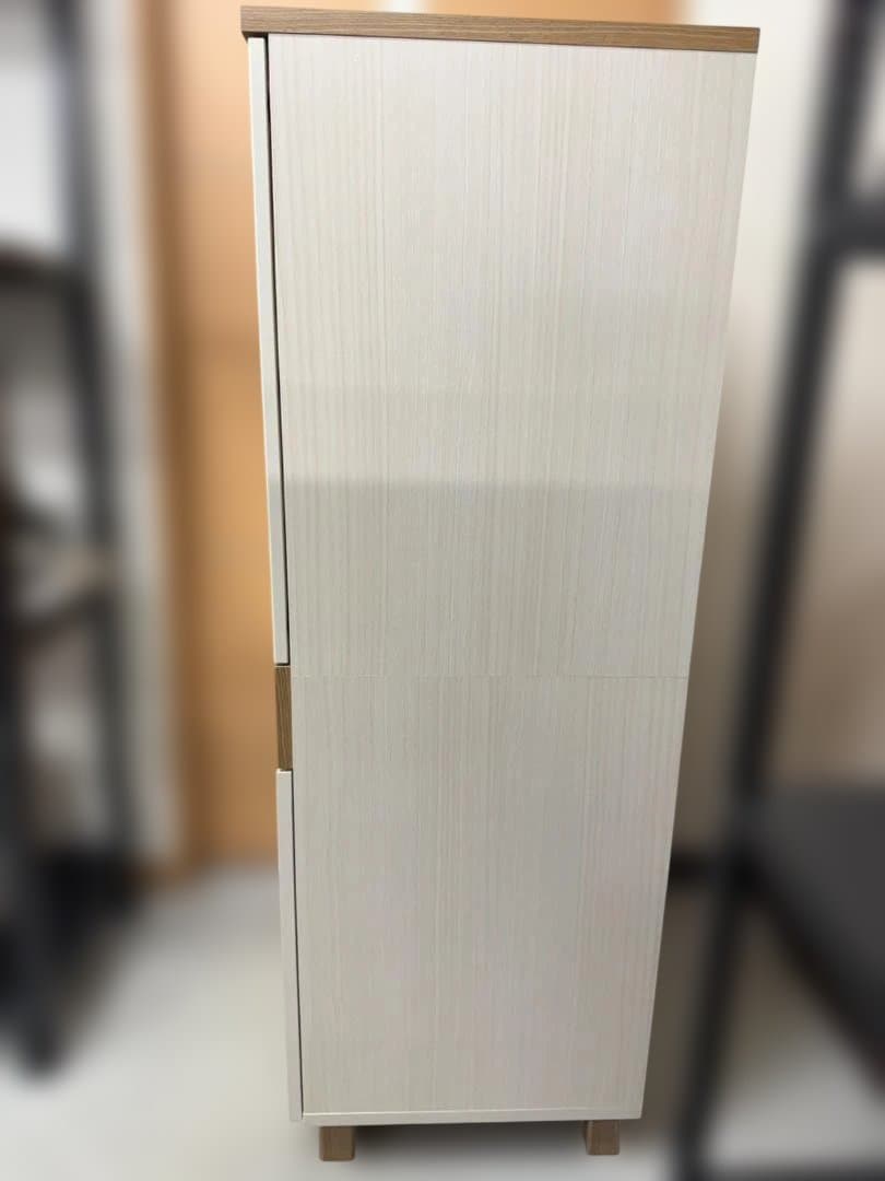 カリーナ 食器棚 フレンチカントリー風 キッチン キャビネット 白 木目