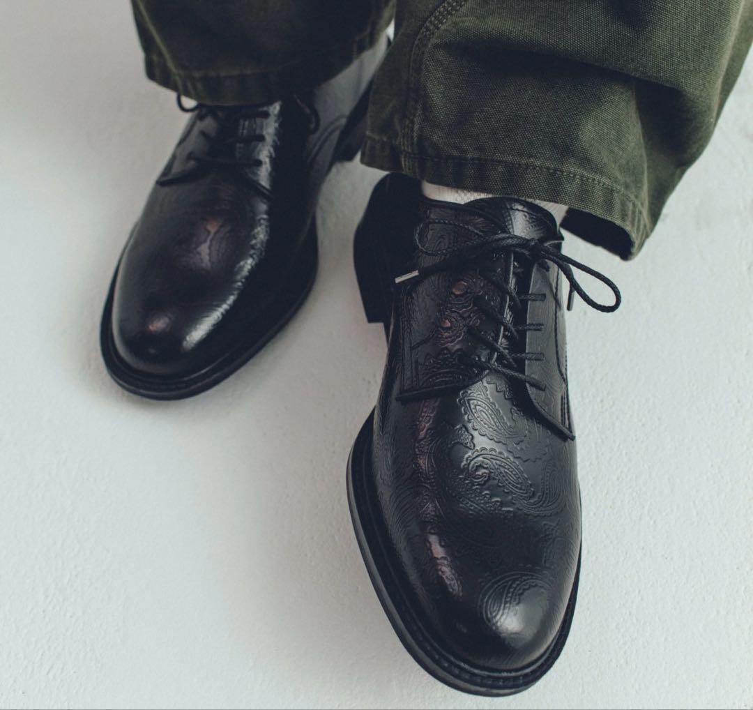 The Kenford Fineshoes ペイズリー ラバーソールプレーントゥ