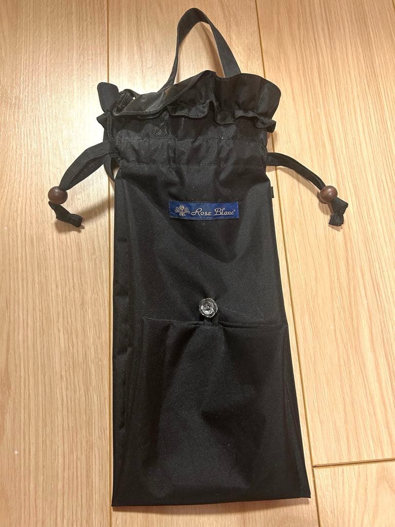 芦屋ロサブラン　黒色　フリル日傘