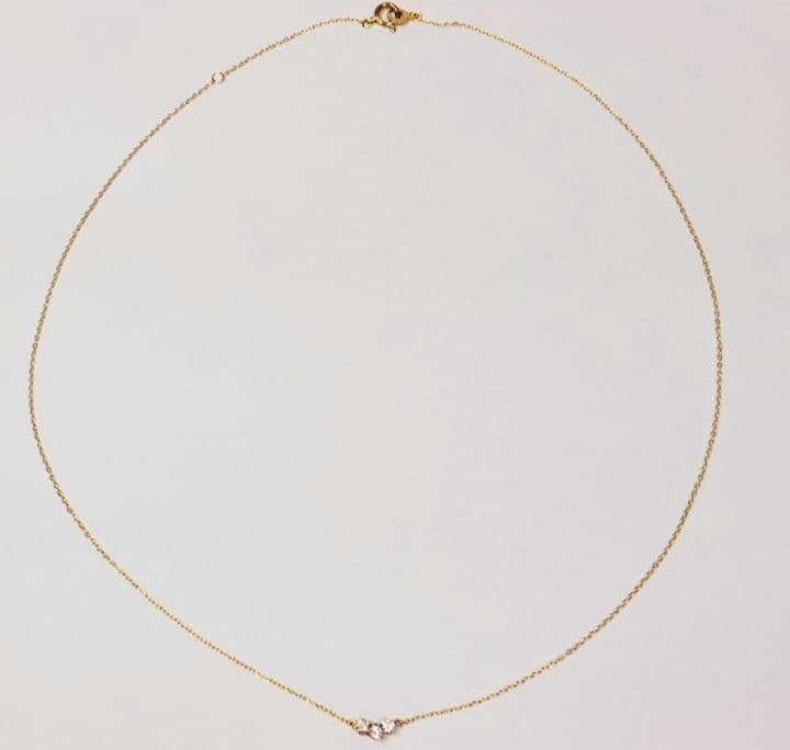 AHKAH　トレスダイヤネックレス　 K18YG ダイヤモンド0.10ct