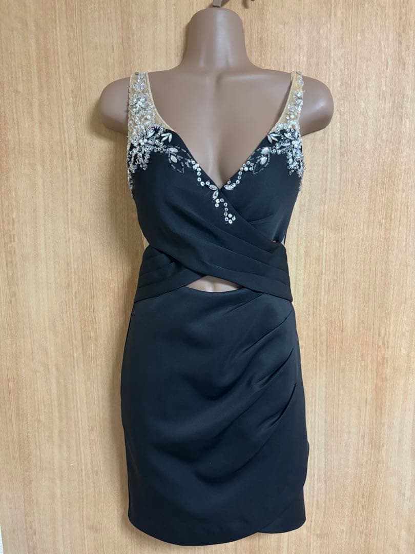 35812＊IRMA＊ウエストカットクロスドレスbkM