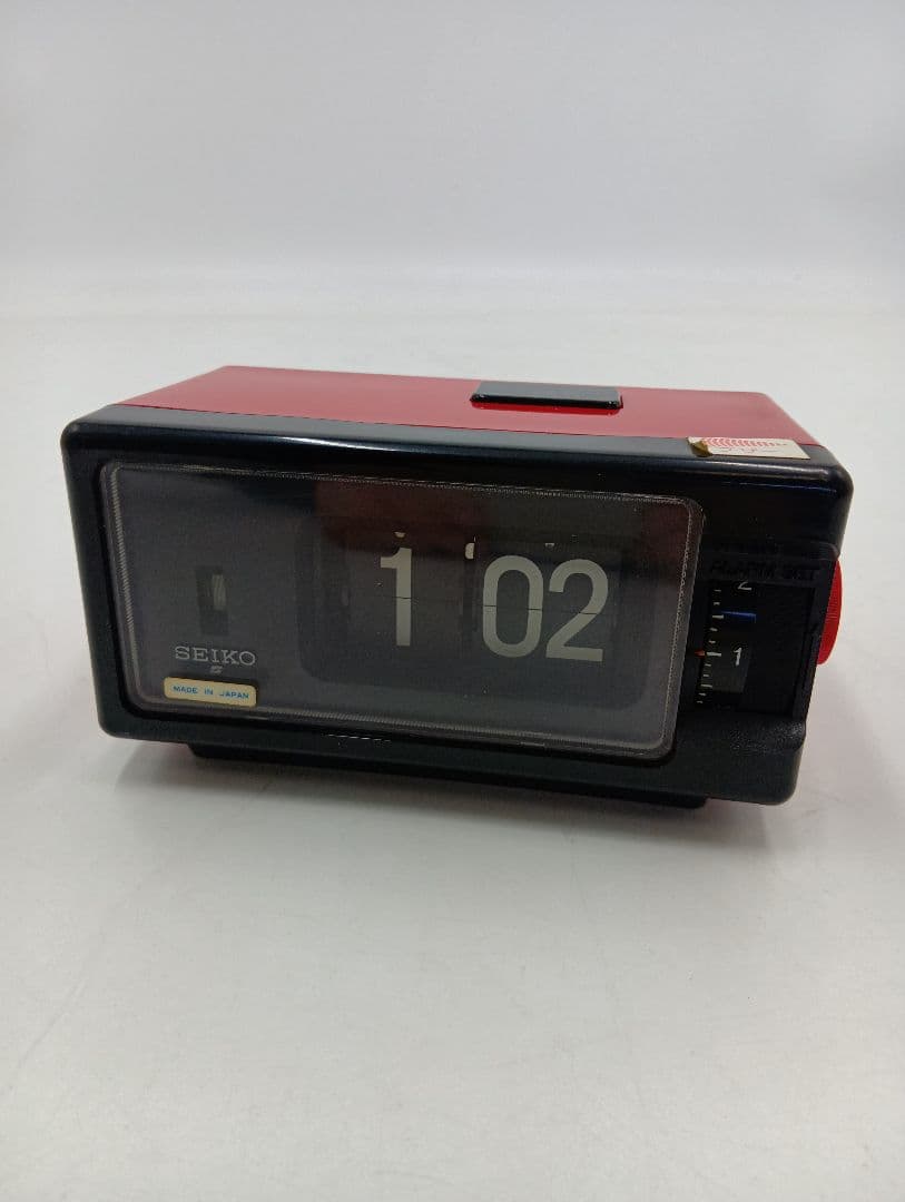 昭和レトロ【メンテ済み・動作正常】SEIKOパタパタ時計 DP690T 黒 赤