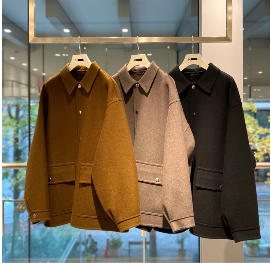 H BEAUTY&YOUTH ウールミックスメルトンカバーオールジャケット