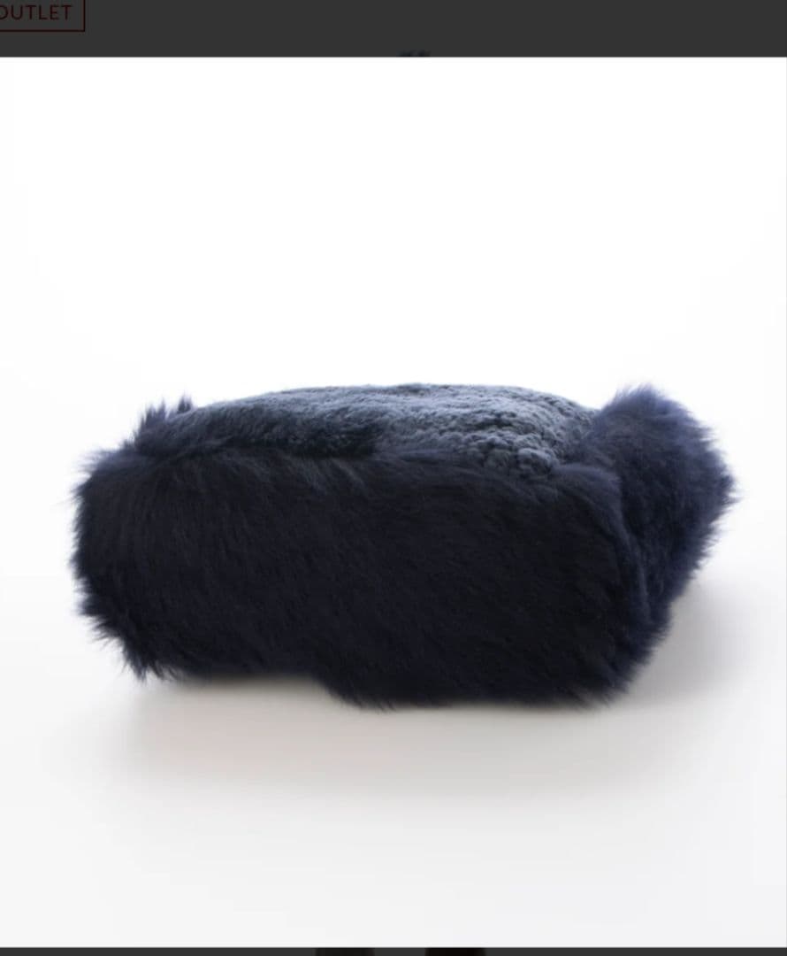 Lisa Conte ファーショルダーバッグ ネイビー