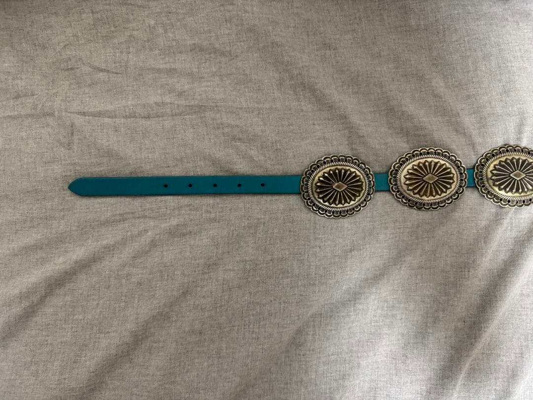 メタルアクセント レザー ベルト　S コンチョベルト　rrl RRL