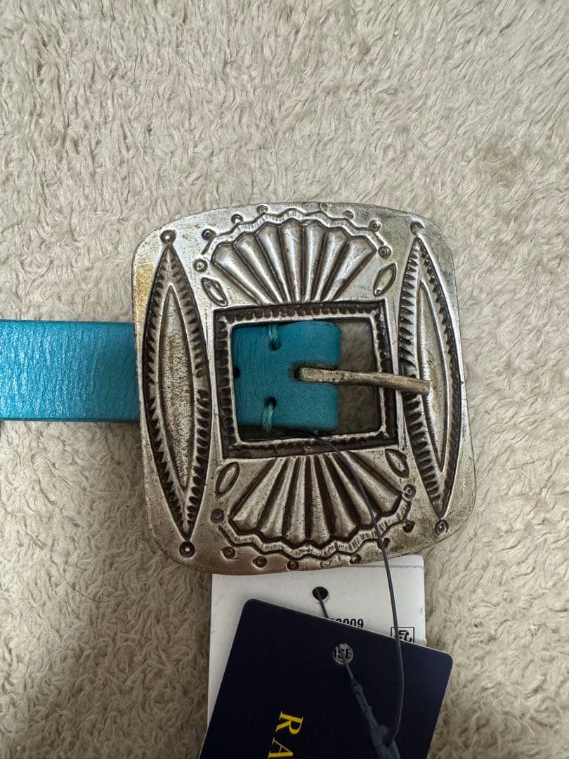 メタルアクセント レザー ベルト　S コンチョベルト　rrl RRL