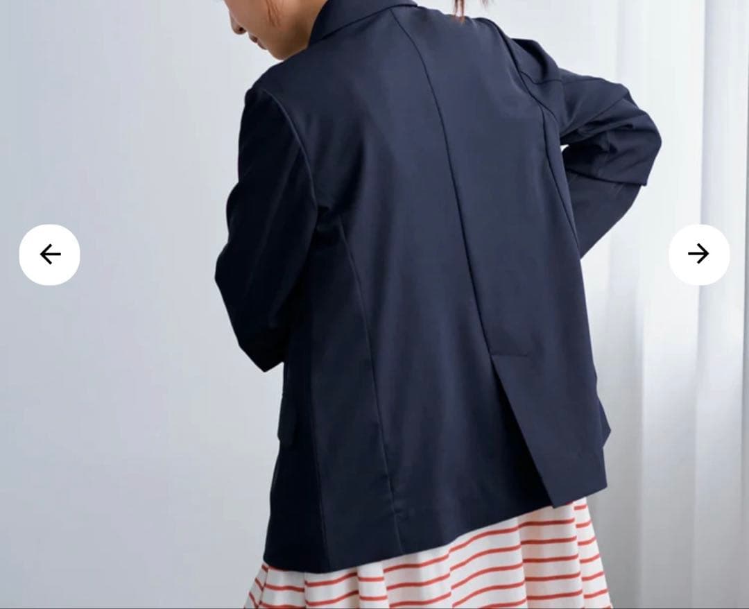 【COHINA】ゴールドボタンダブルジャケット　ネイビー