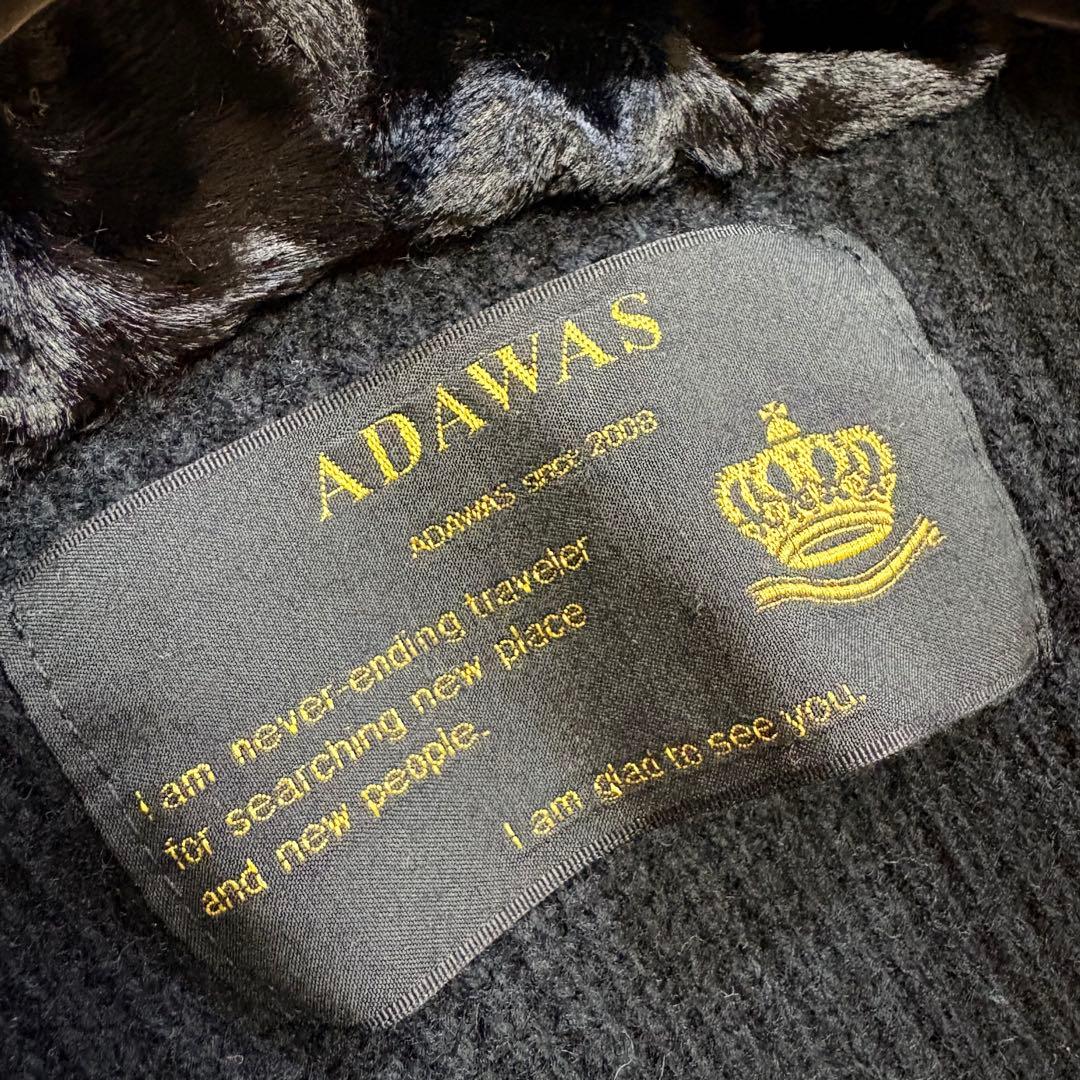 ADAWAS 裾ファー　異素材　ニットベスト　黒　38 美品