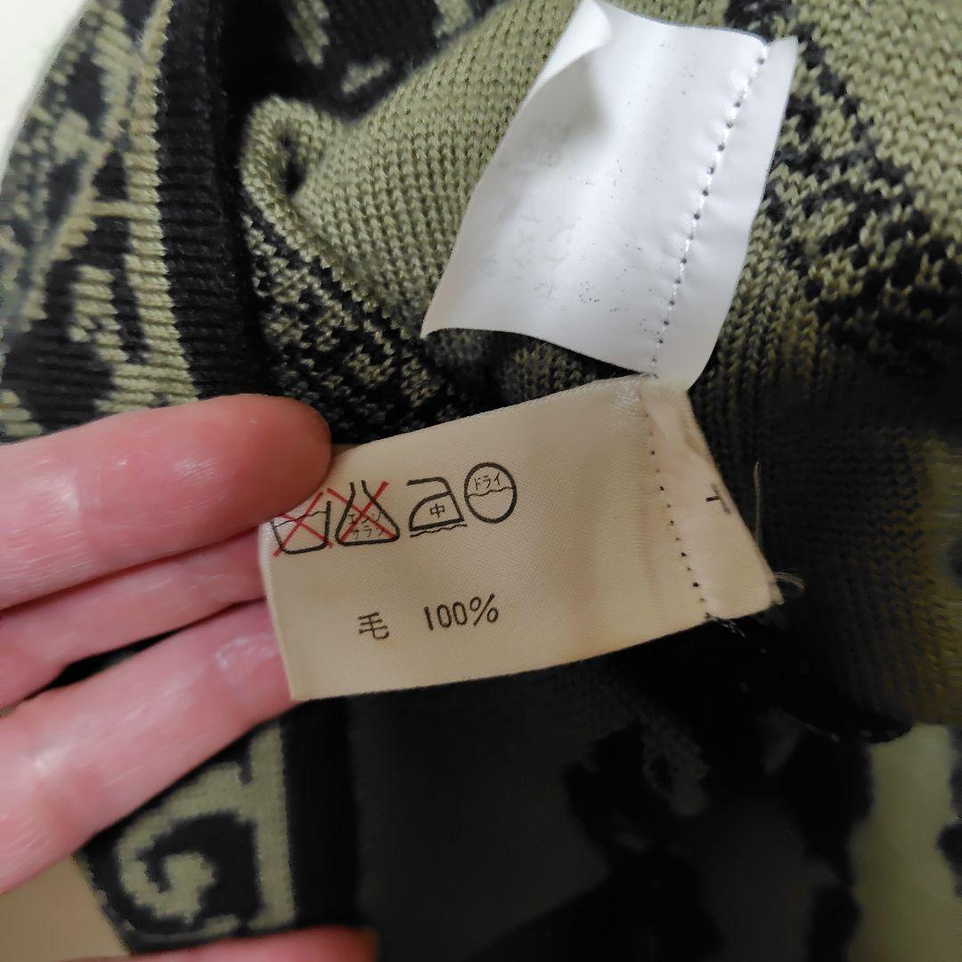 美品☆　レオナール　ニットロングワンピース 　黒・カーキ 長袖