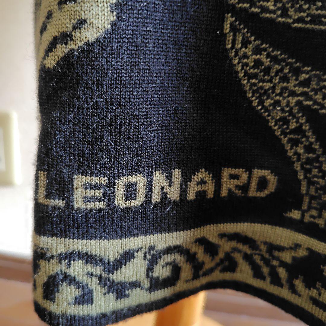 美品☆　レオナール　ニットロングワンピース 　黒・カーキ 長袖