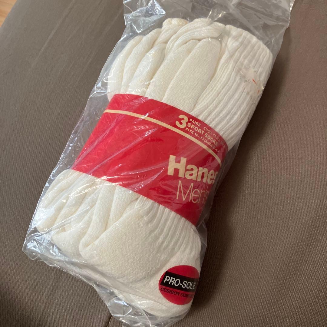 80年代90年代　デッドストック　USA製 ヘインズ　靴下　3足組
