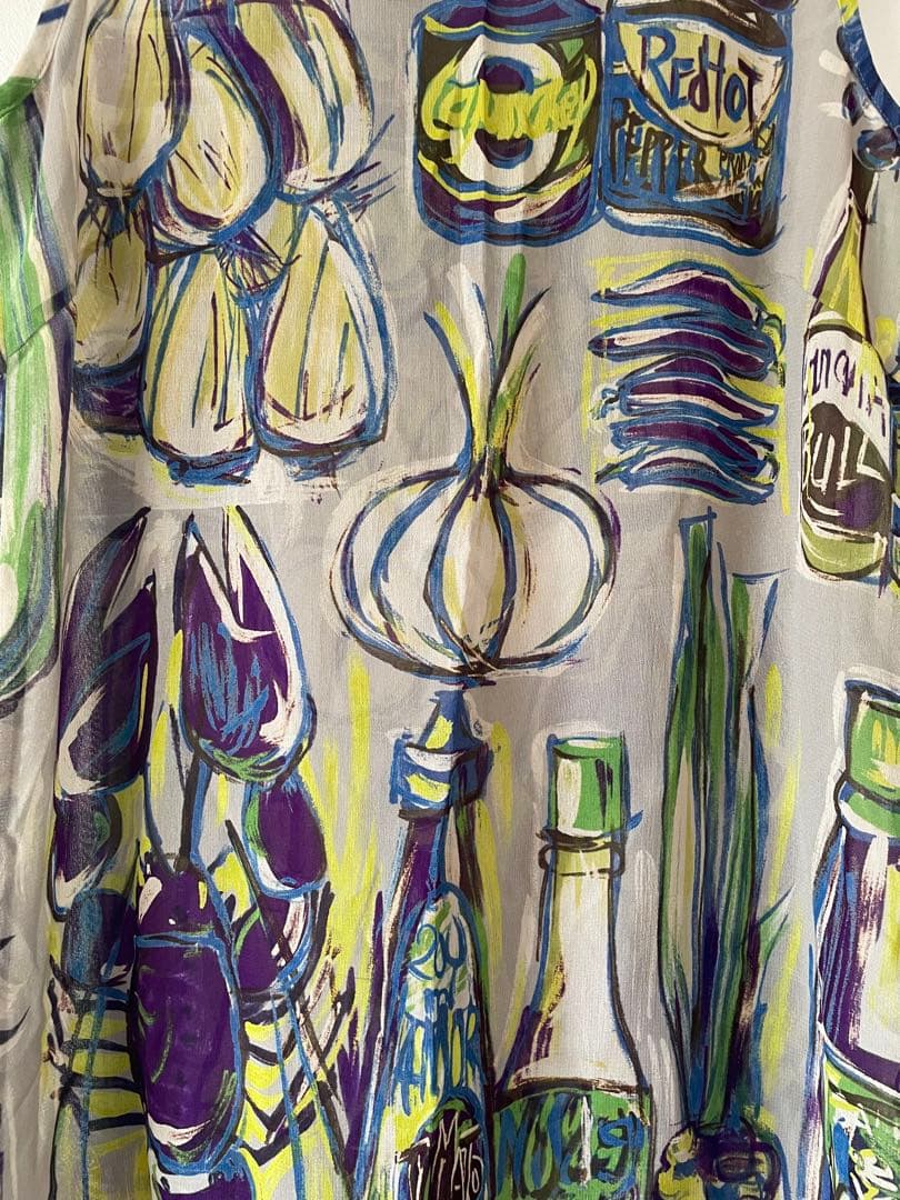 トクコプルミエブォル/アートワンピース チュニックボトル・野菜デザイン