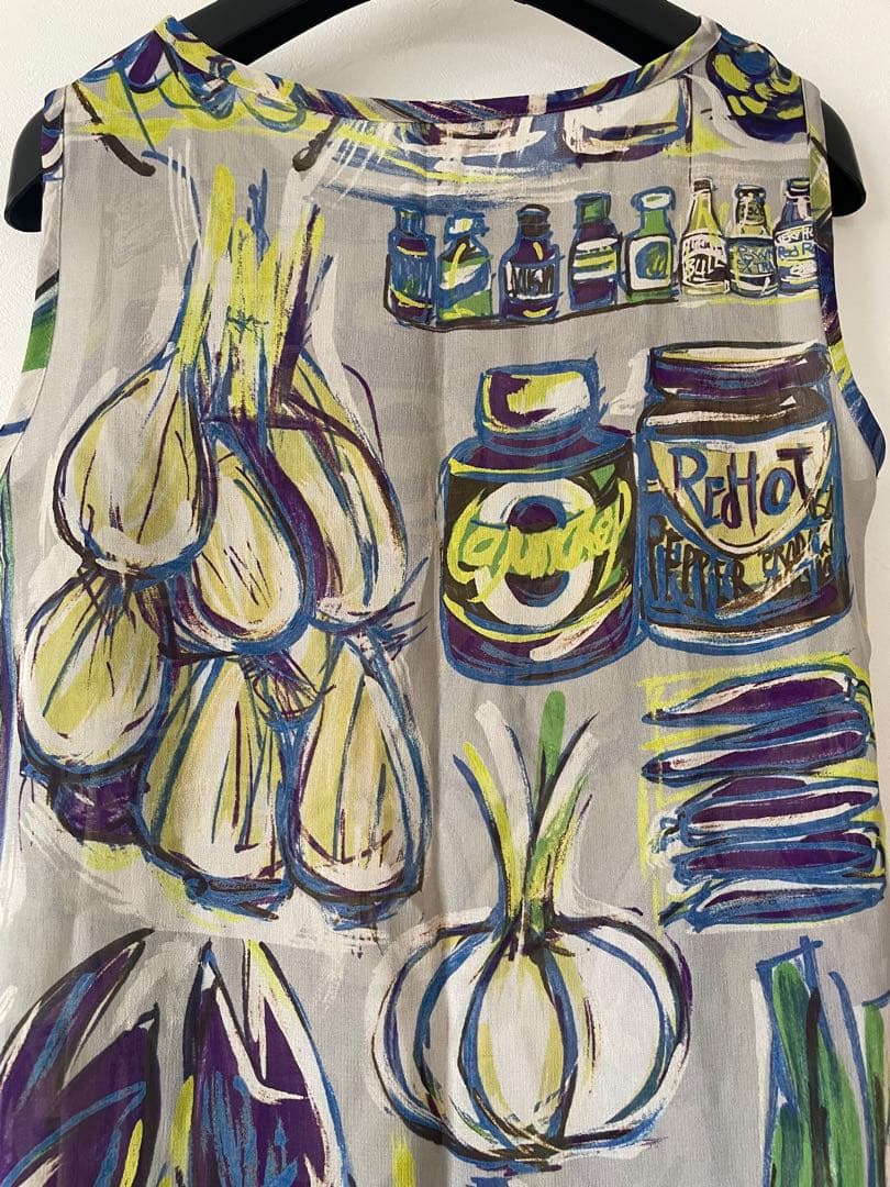 トクコプルミエブォル/アートワンピース チュニックボトル・野菜デザイン