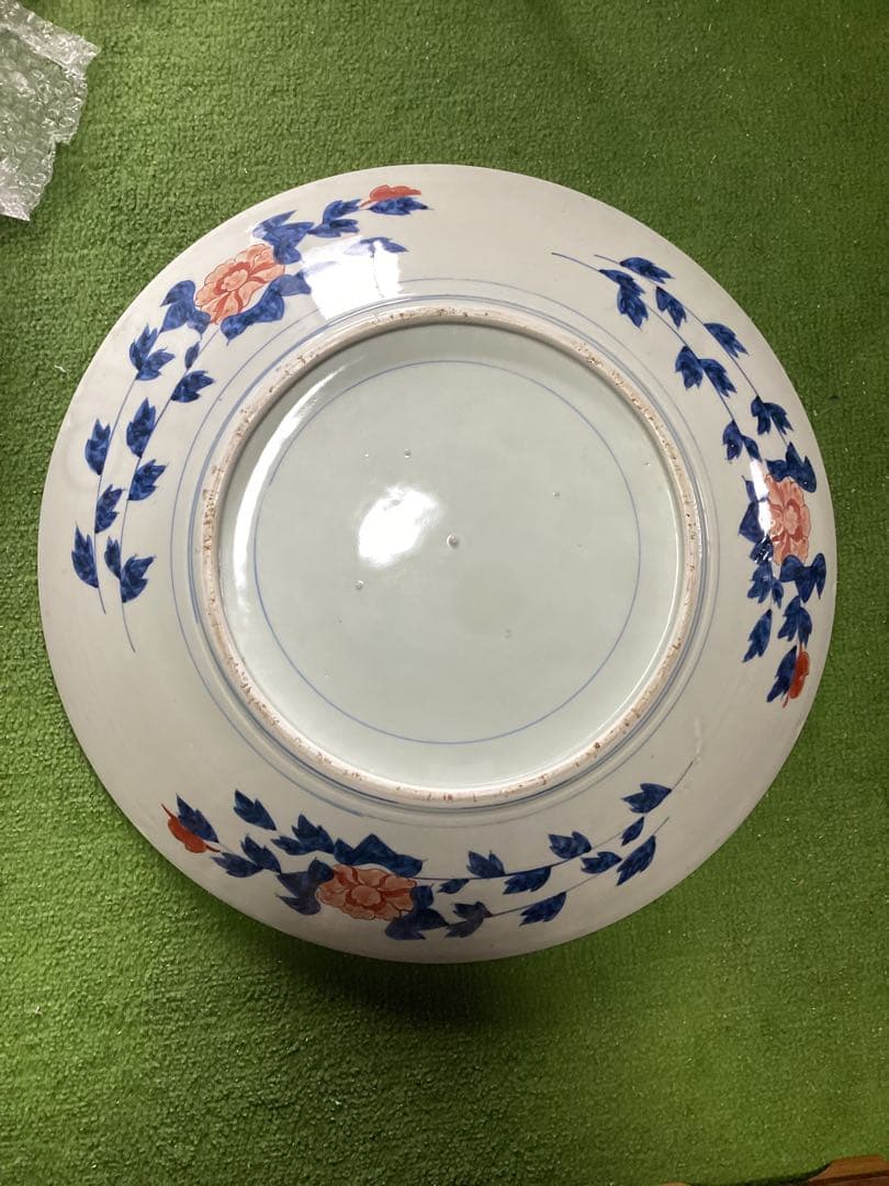 古伊万里江戸期　錦絵天保大皿幅約45.5cm 一枚、置物　古美術品