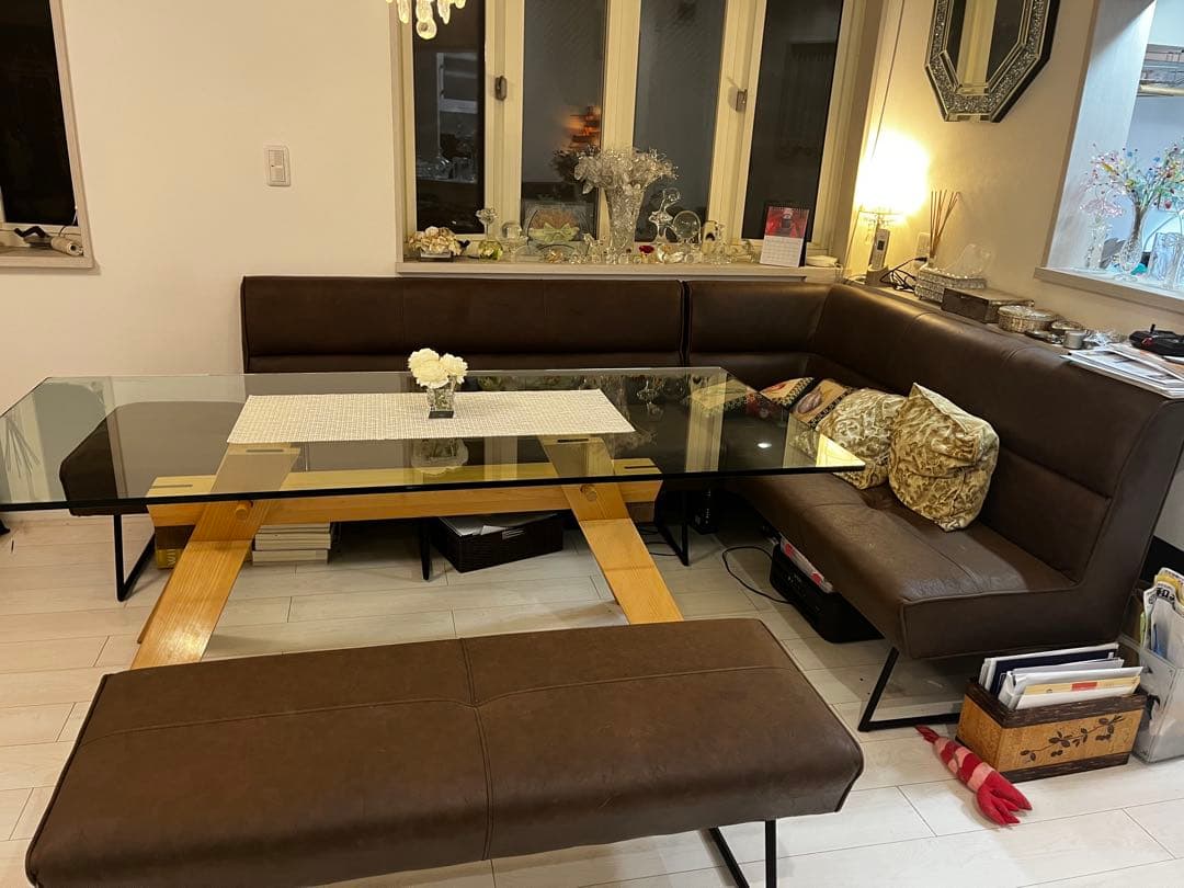 オシャレなダイニングソファ7〜8人掛け　横浜発⭐︎重ねたら乗用車に乗ります