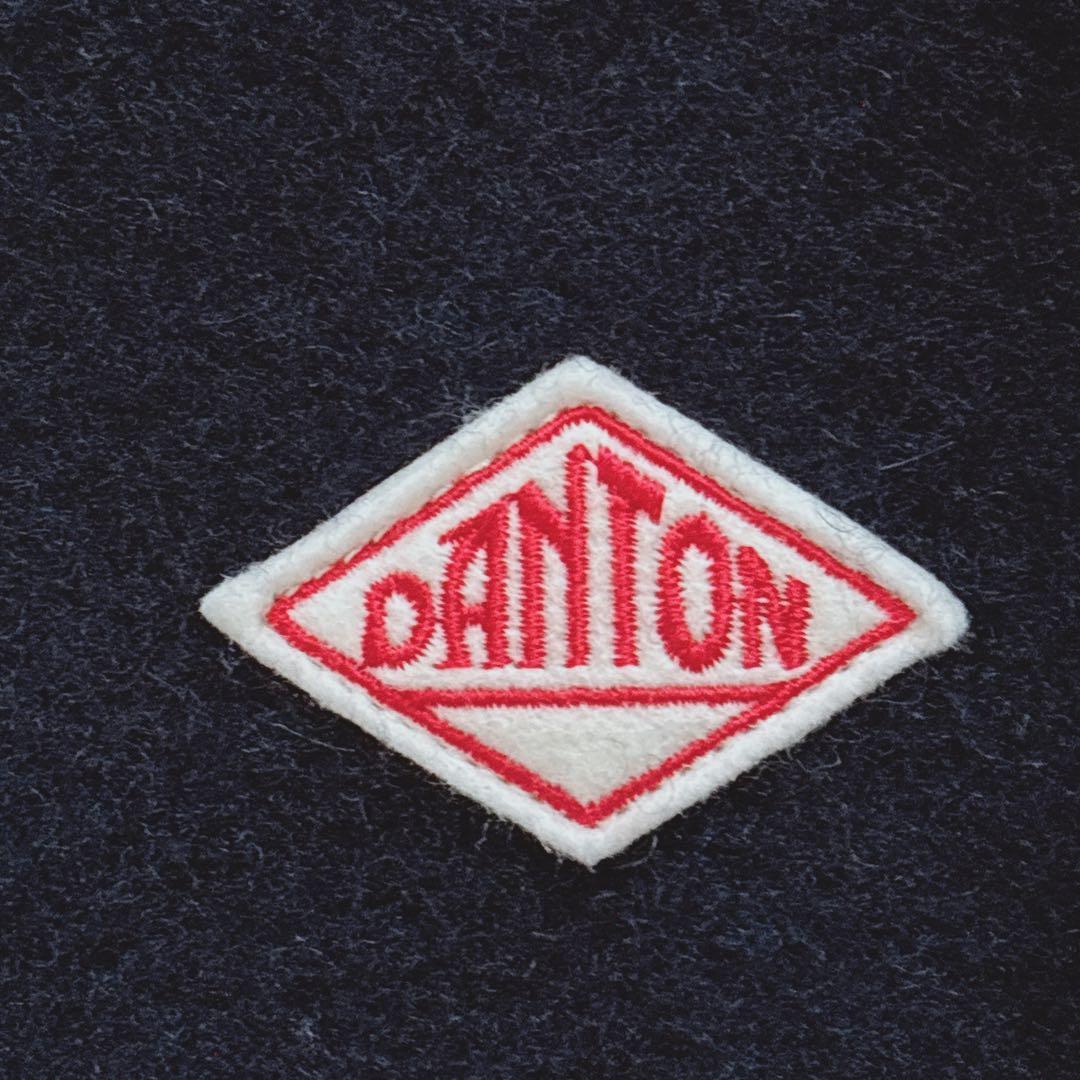 【極美品】DANTON フード付きウールコート くるみボタン 38 ネイビー L