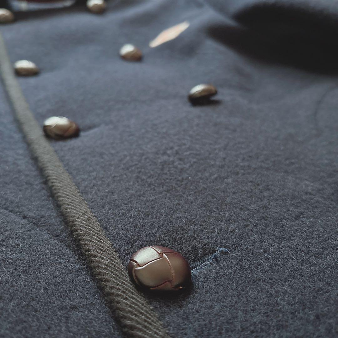 【極美品】DANTON フード付きウールコート くるみボタン 38 ネイビー L