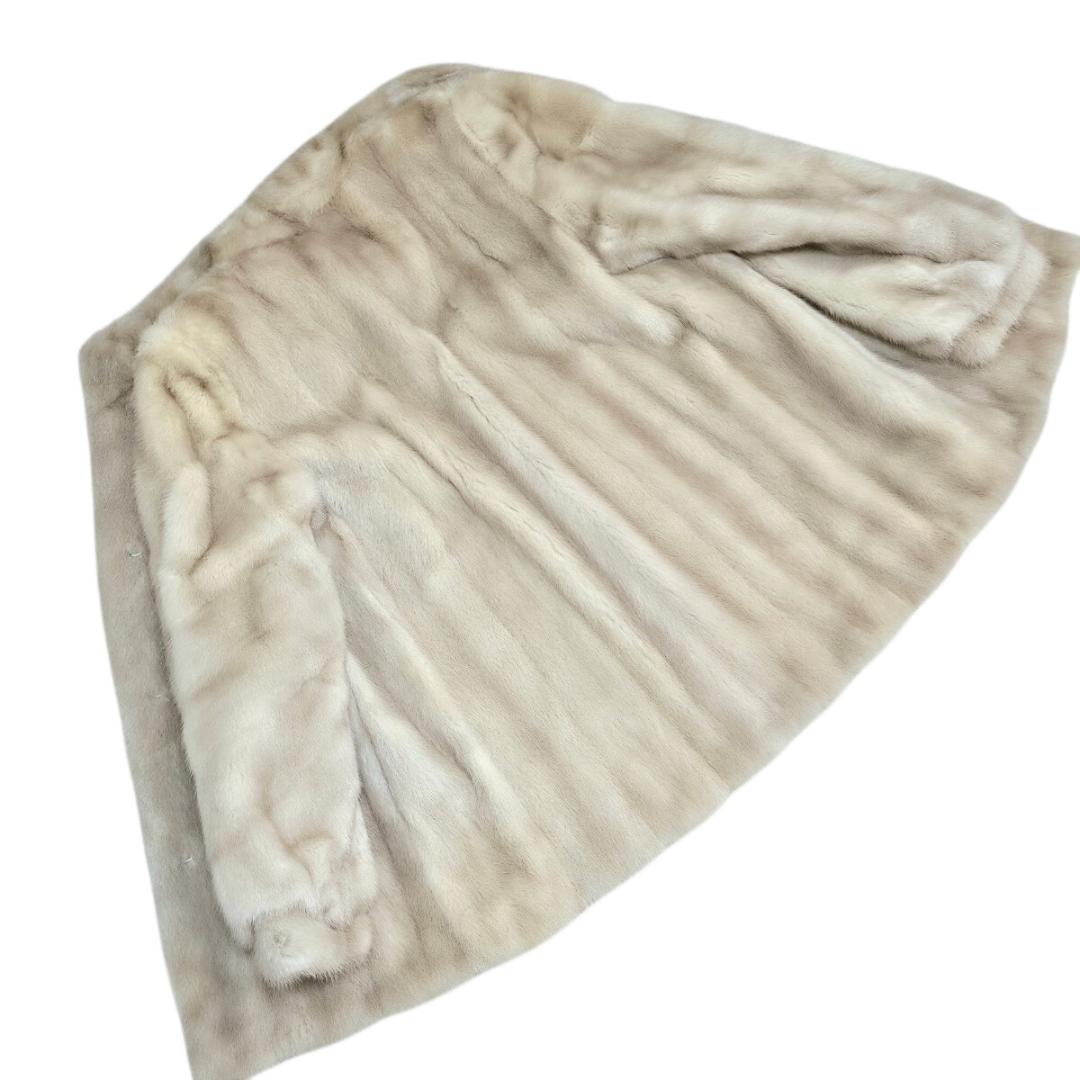 極太袖 パロミノミンクSAGA MINK コート リアルファー L位 毛並み◎