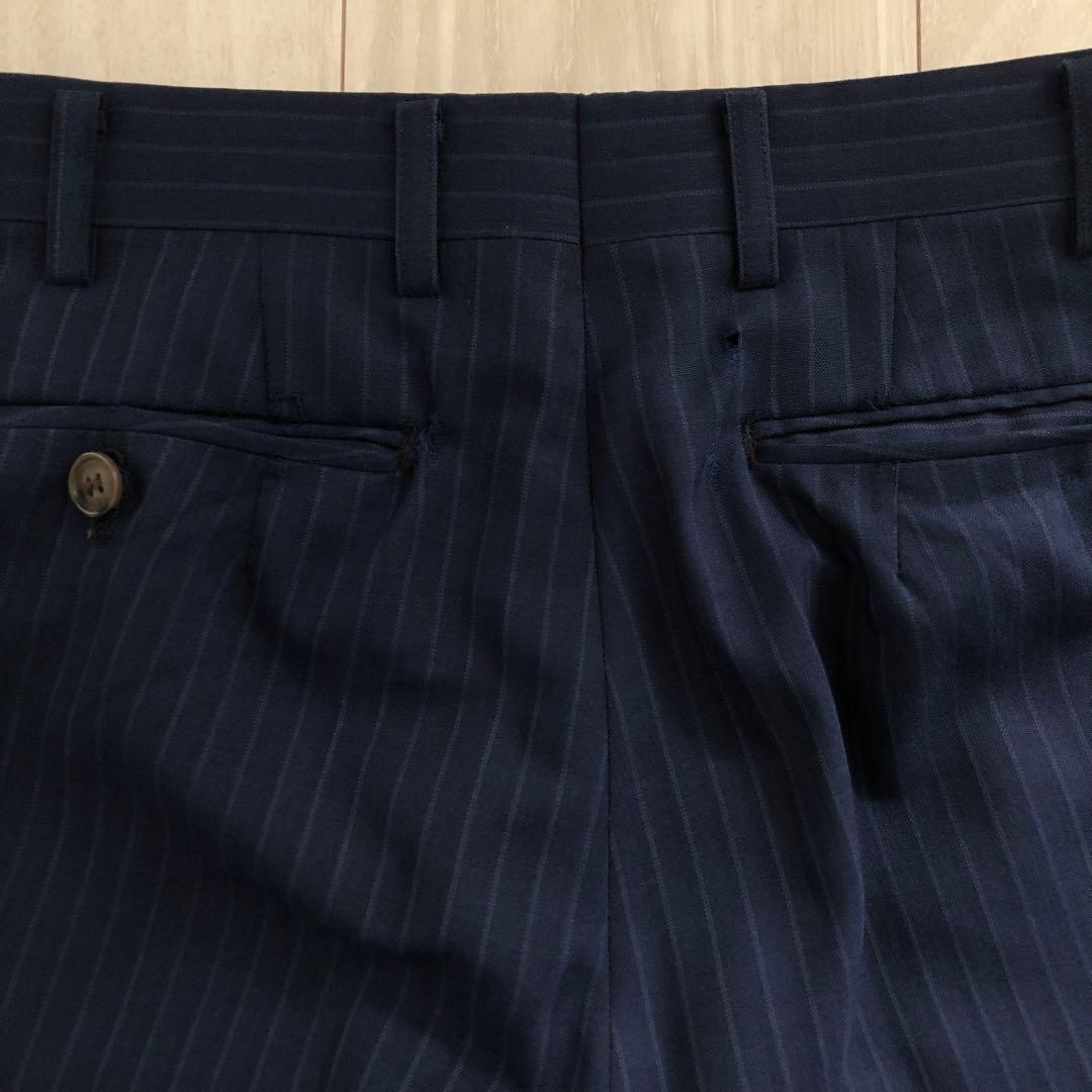 値下げ！【美品】オーダーメイドスーツ　シャドーストライプ　スリーピース