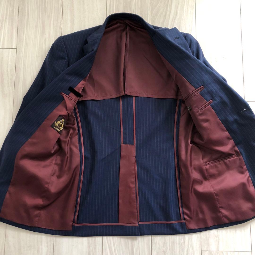 値下げ！【美品】オーダーメイドスーツ　シャドーストライプ　スリーピース