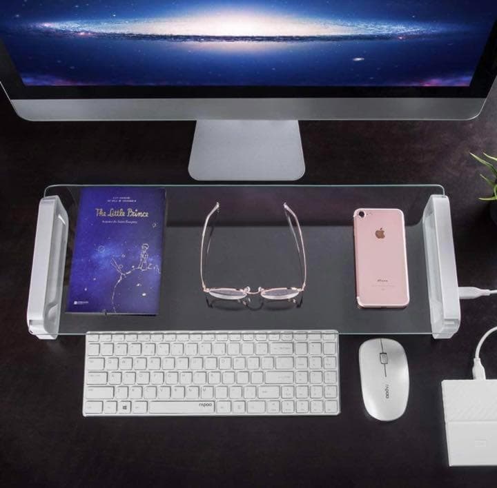 USBポート4つ搭載＆超高耐荷重50kg❣美しい強化ガラス製の高級ボード♪❤